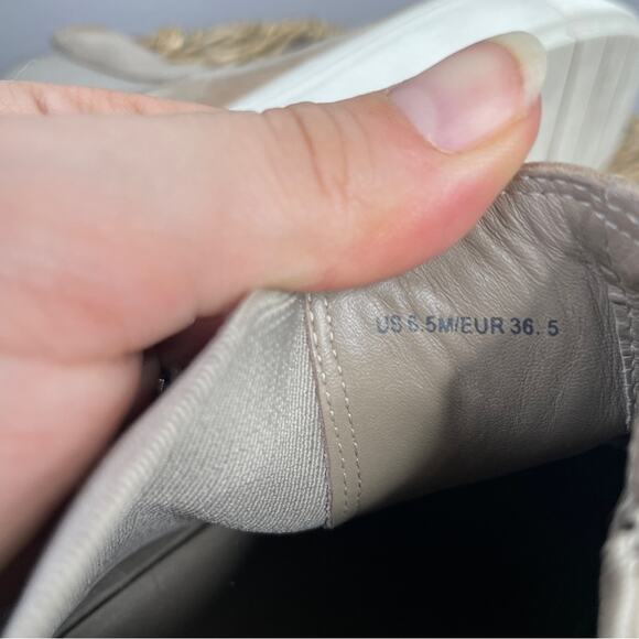 VINCE Suede Leather High Top Sneakers Womens Size 6.5 Scandi Beigecore Normcore - Picture 10 of 10